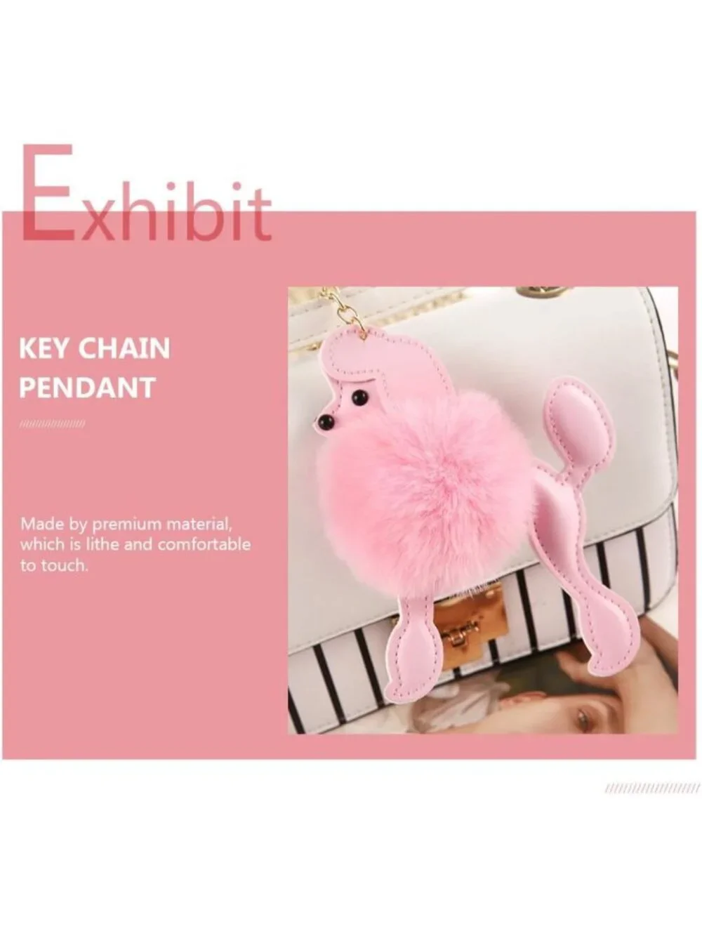 Cute Plush Poodle Keychain Multi-Pack - Cartoon Puppy Bag Decor & Gift Idea